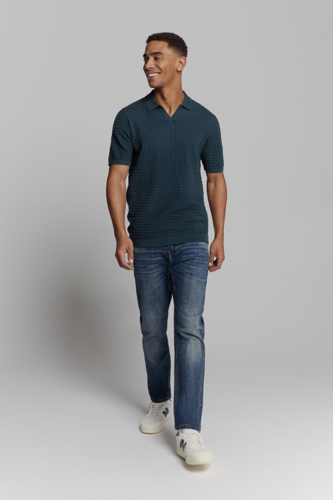 NO-EXCESS pullover short sleeve polo v solid